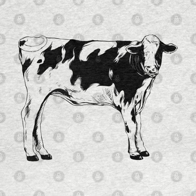 Line drawing - cow by Modern Medieval Design